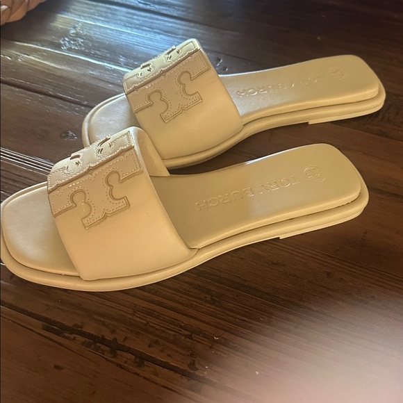 Tory Burch Beige Slide Sandals - Picture 1 of 1